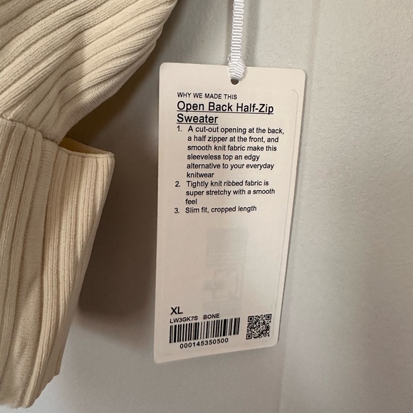 Open Back Half-Zip Sweater Bone - Picture 4 of 5